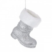 Підвіска новорічна Чобіт 11.5 см. срібна Флора 12550