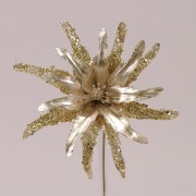Цветок новогодний Пуансетия золотой Флора 75705