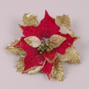 Головка Пуансетии красно-золотая Flora 12шт/уп 75209