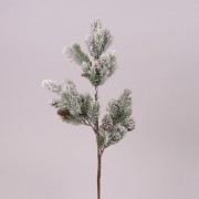 Веточка елки заснеженная с шишками Флора 75690