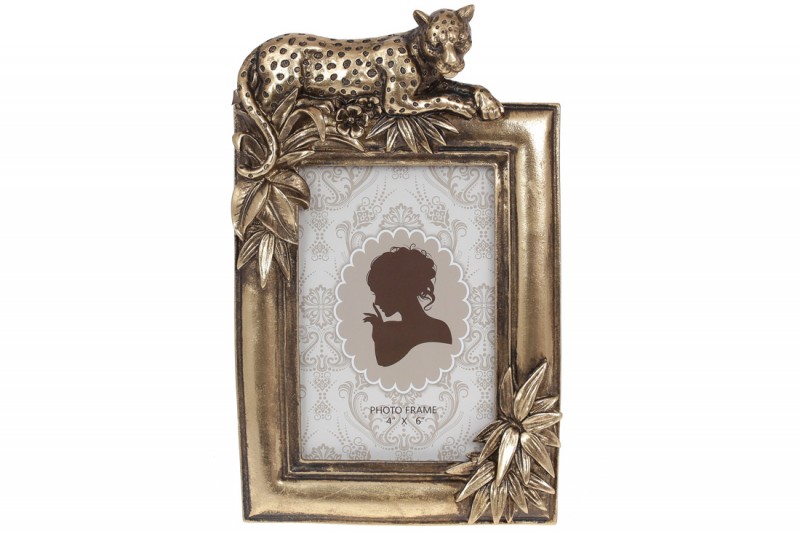 Рамка для фото прямоугольная Bon Леопард 450-212, 24см, цвет - бронзовый, размер фото - 10*15см