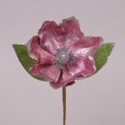 Цветок новогодний Магнолия розовый Flora 75357