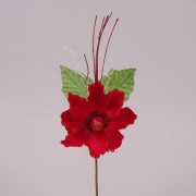 Цветок новогодний Магнолия красный Flora 75364