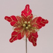 Цветок новогодний Пуансетия красный Флора 75716