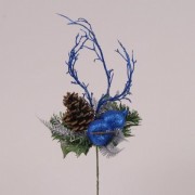 Гілочка новорічна синя Флора 75775