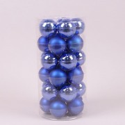 Шарики стеклянные 5,7 см. синие (30 шт.) Flora 44506