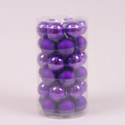 Шарики стеклянные 3,8 см. фиолетовые (36 шт.) Flora 44503