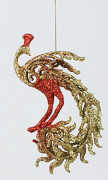 Елочное украшение Bon Павлин 13см, цвет - золото 144-358
