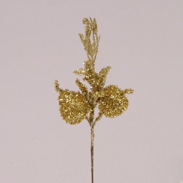 Гілочка новорічна золота Flora 12шт/уп 75808