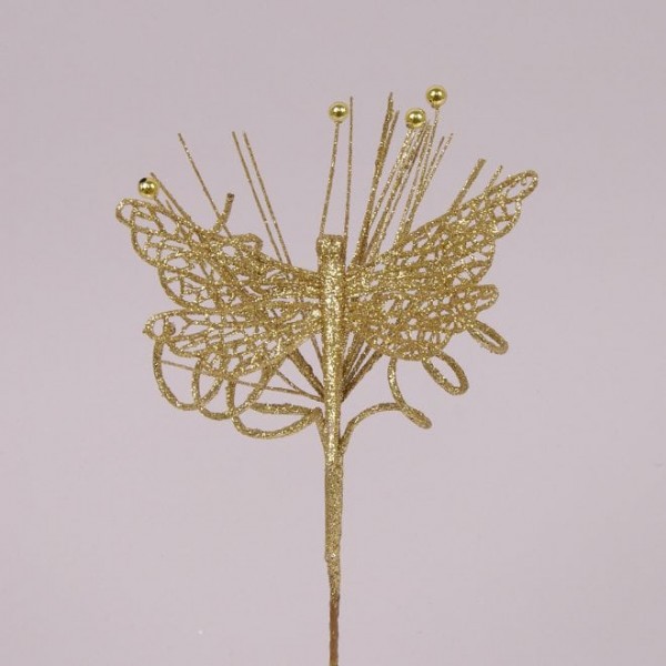 Гілочка новорічна зі бабкою золота Flora 75449