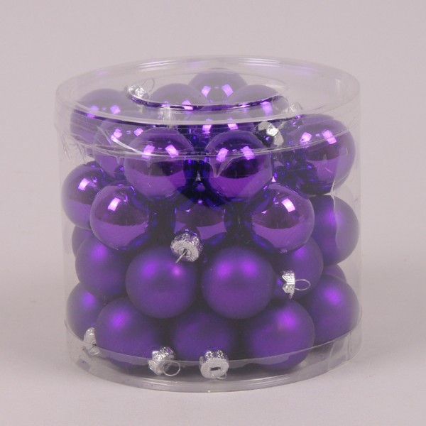 Кульки скляні 3 см. фіолетові (45 шт.) Flora 44501