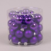 Шарики стеклянные 3 см. фиолетовые (45 шт.) Flora 44501