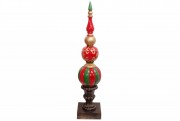 Декоративная напольная новогодняя фигура 125см цвет - красный с зеленым Bon 837-217