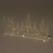 Декорация новогодняя деревянная с LED подсветкой Flora 31003