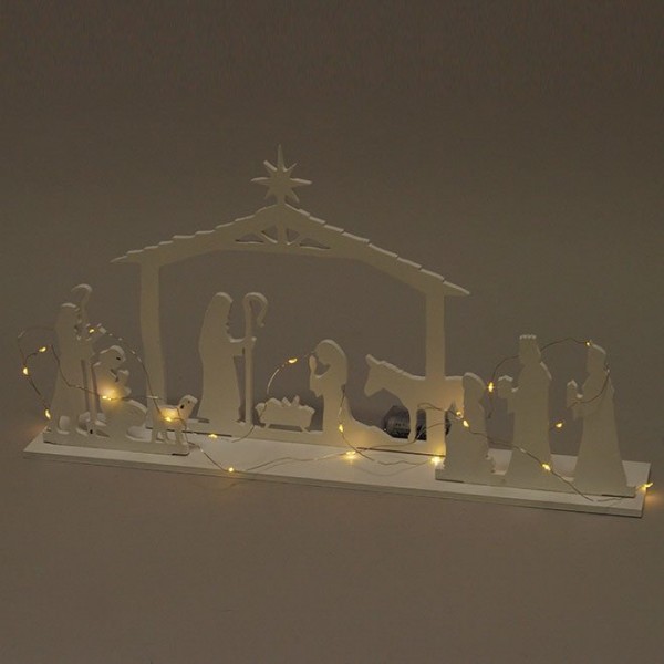 Декорація новорічна дерев'яна з LED підсвічуванням Flora 31000