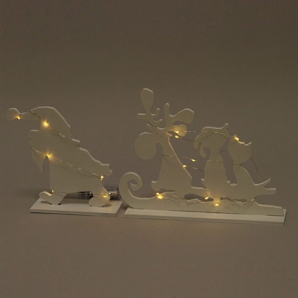 Декорація новорічна дерев'яна з LED підсвічуванням Flora 31001