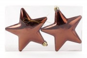 Набор елочных украшений Bon Звезды 11.5см, цвет - коричневый, 2 шт: глянец 147-443