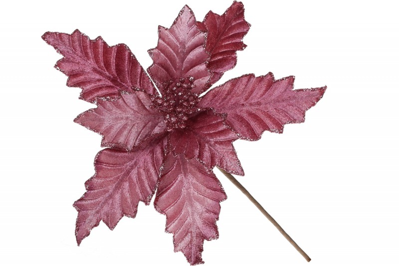 Декоративна квітка Пуансетія 24см, колір - фіолетовий Bon 807-019
