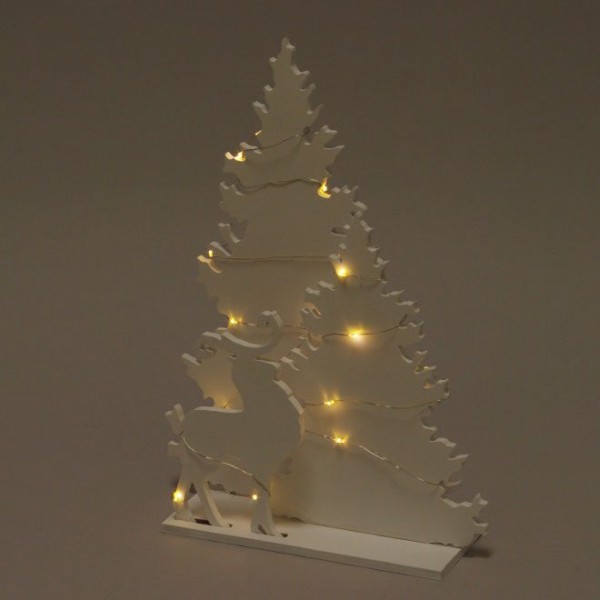 Декорація новорічна дерев'яна з LED підсвічуванням Flora 31004
