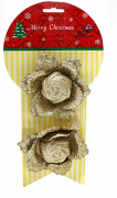 Набір ялинкових прикрас Bon (2шт) Квіти 11см, колір - золото145-272