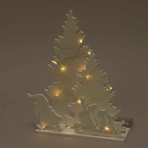 Декорація новорічна дерев'яна з LED підсвічуванням Flora 31006