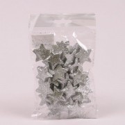 Зірочки із пінопласту срібні D-35 мм. (40 шт. в упаковці) Flora 44462