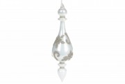 Ялинкова фігурна прикраса Bon з декором у кольорі шампань, 25см, колір - перловий білий 874-191