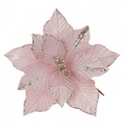 Цветок новогодний Пуансетия пудровый Flora 12705