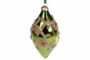 Елочное украшение в форме оливки Bon 15см, цвет - изумрудный (УЦЕНКА) 874-243