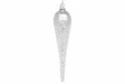 Ялинкова прикраса Bon Бурулька з покриттям лід 20см, колір - срібло 118-483