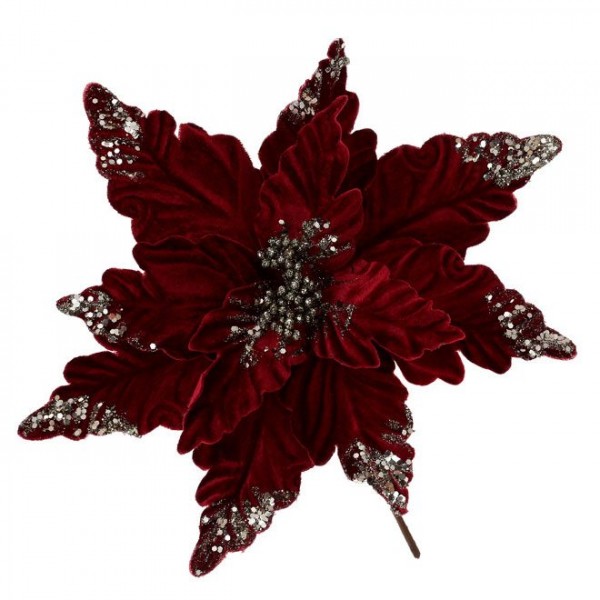 Квітка новорічна Пуансетія бордова Flora 12706