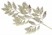Декоративна гілка з листям у гліттері 70см, колір - золото Bon 807-112