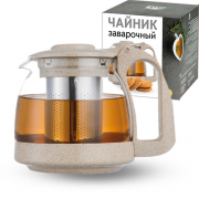 Заварочный чайник SNT 700мл (эко пластик+ боросиликатное, упрочненное стекло) 9161