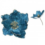 Цветок новогодний Магнолия синий Flora 12692