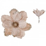 Цветок новогодний Магнолия на прищепке кремовый Flora 12684