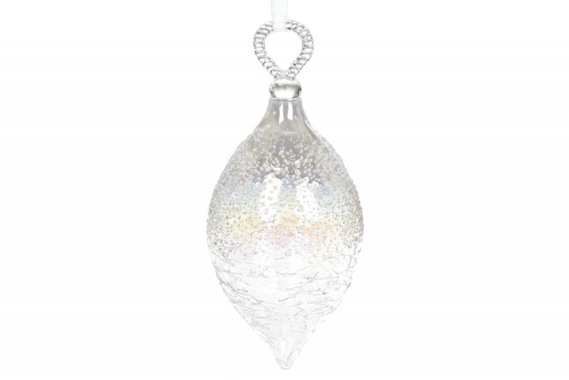 Елочное украшение Bon с покрытием лёд, 20см, цвет - бриллиантовый прозрачный NY15-983