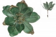 Декоративный цветок Магнолия 22см на клипсе, цвет - морской синий Bon 807-158