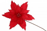 Декоративна квітка Пуансеттія 29см, довжина ніжки 50см, колір - червоний Bon 807-274