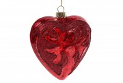 Елочное украшение Bon Сердце 9см, красный антик 118-552