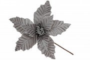 Декоративна квітка Пуансеттія 24см, колір - сріблясто-сірий Bon 807-318
