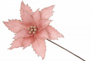 Декоративна квітка Пуансеттія 29см, довжина ніжки 50см, колір - персиковий Bon 807-272