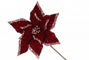 Декоративна квітка Пуансеттія 30см, довжина ніжки 50см, колір - бордо Bon 807-211