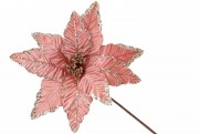 Декоративный цветок Пуансеттия 29см, длина ножки 50см, цвет - персиковый Bon 807-219