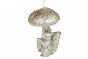 Елочное украшение Bon Белочка с грибом, 7см, цвет - шампань 829-335
