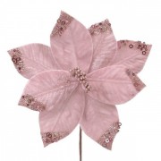 Цветок новогодний Пуансетия розовый Flora 12703