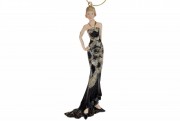 Декоративная подвесная фигурка Мадмуазель, 15см, цвет - чёрный с шампанью Bon 707-027