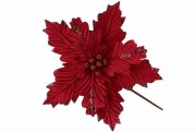 Декоративный цветок Пуансетия 26см, цвет - бордово-красный Bon 839-428