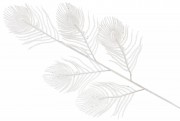 Декоративна гілка Пір'я Павлина, 80см, колір - білий Bon 839-450
