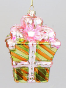 Ялинкова прикраса Bon Подарунок 11.5см, рожевий із золотом 172-904