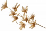 Декоративна гілка з квітами 72см, колір - матове золото Bon 839-380